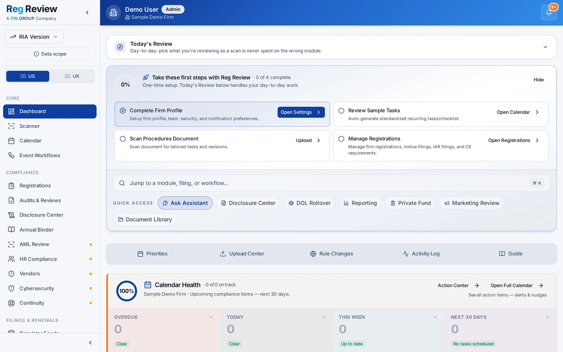RegReview Dashboard